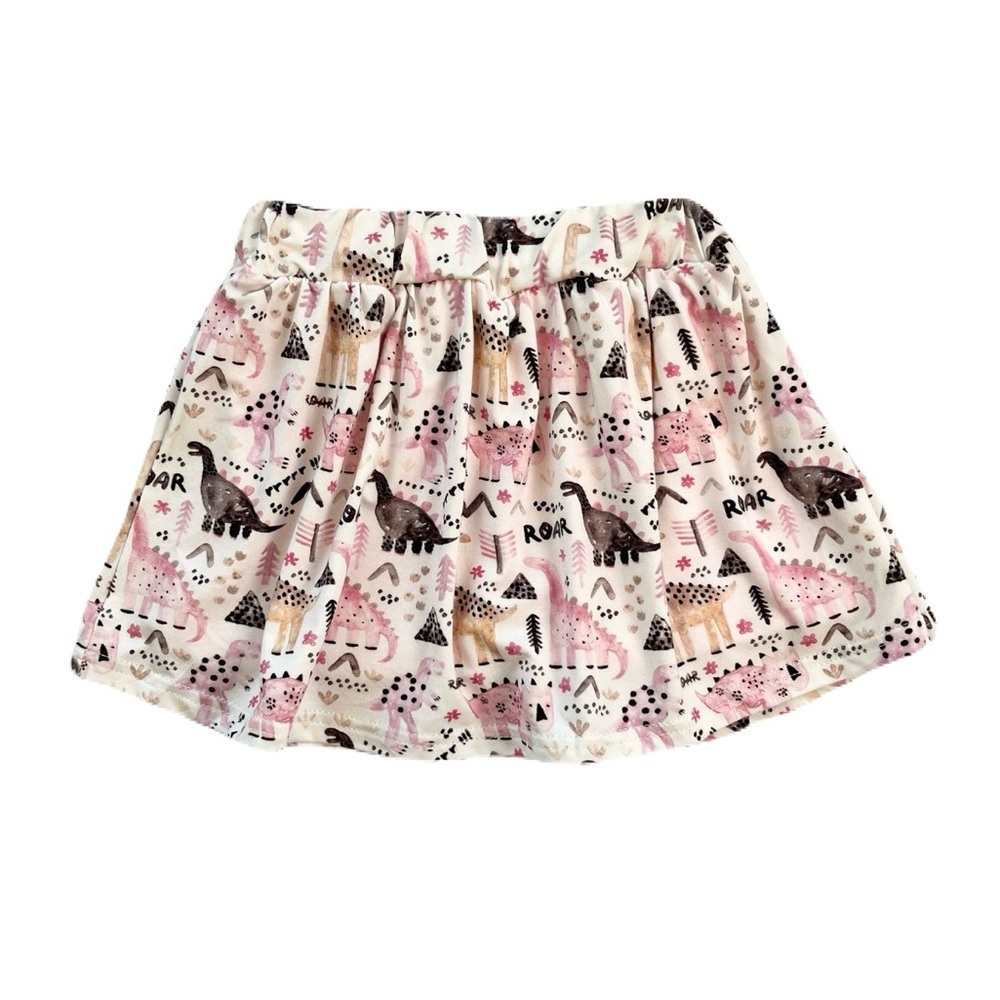 Little Eyes Prehistoric Pink Bamboo Skort